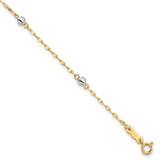 14K Two Tone Polished Bead Bracelet