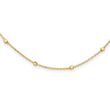 14K Polished Cube Stations w/ 2in ext. Necklace