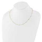 14K Polished Cube Stations w/ 2in ext. Necklace