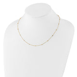 14K Polished Cube Stations w/ 2in ext. Necklace
