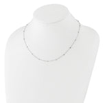 14K White Gold Polished Cube Stations w/ 2in ext. Necklace