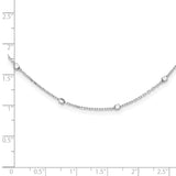 14K White Gold Polished Cube Stations w/ 2in ext. Necklace