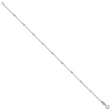 14K White Gold Polished Cube Stations Bracelet