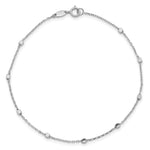 14K White Gold Polished Cube Stations Bracelet