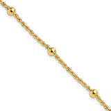 14k D/C Beaded Rope Chain Bracelet