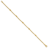 14k D/C Beaded Rope Chain Bracelet