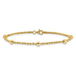 14k D/C Beaded Rope Chain Bracelet