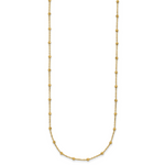 14K Polished and Diamond-cut Beaded Necklace