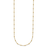 14K Polished and Diamond-cut Beaded Necklace