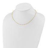 14K Polished and Diamond-cut Beaded Necklace