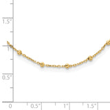 14K Polished and Diamond-cut Beaded Necklace