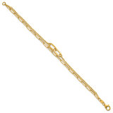 14k Polished Paperclip Double Strand 7.5in Bracelet