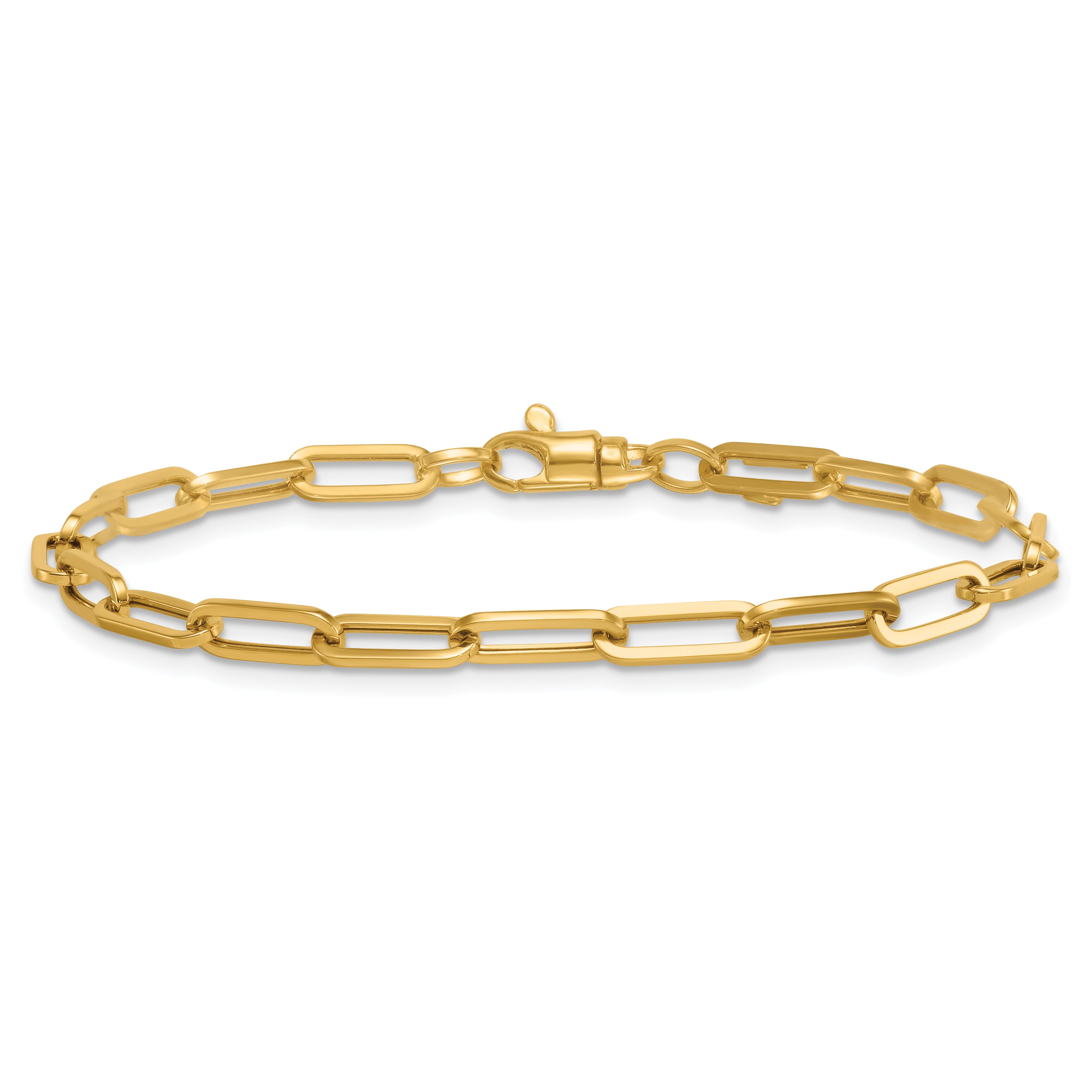 14k Polished 7.5in Paperclip Link Bracelet