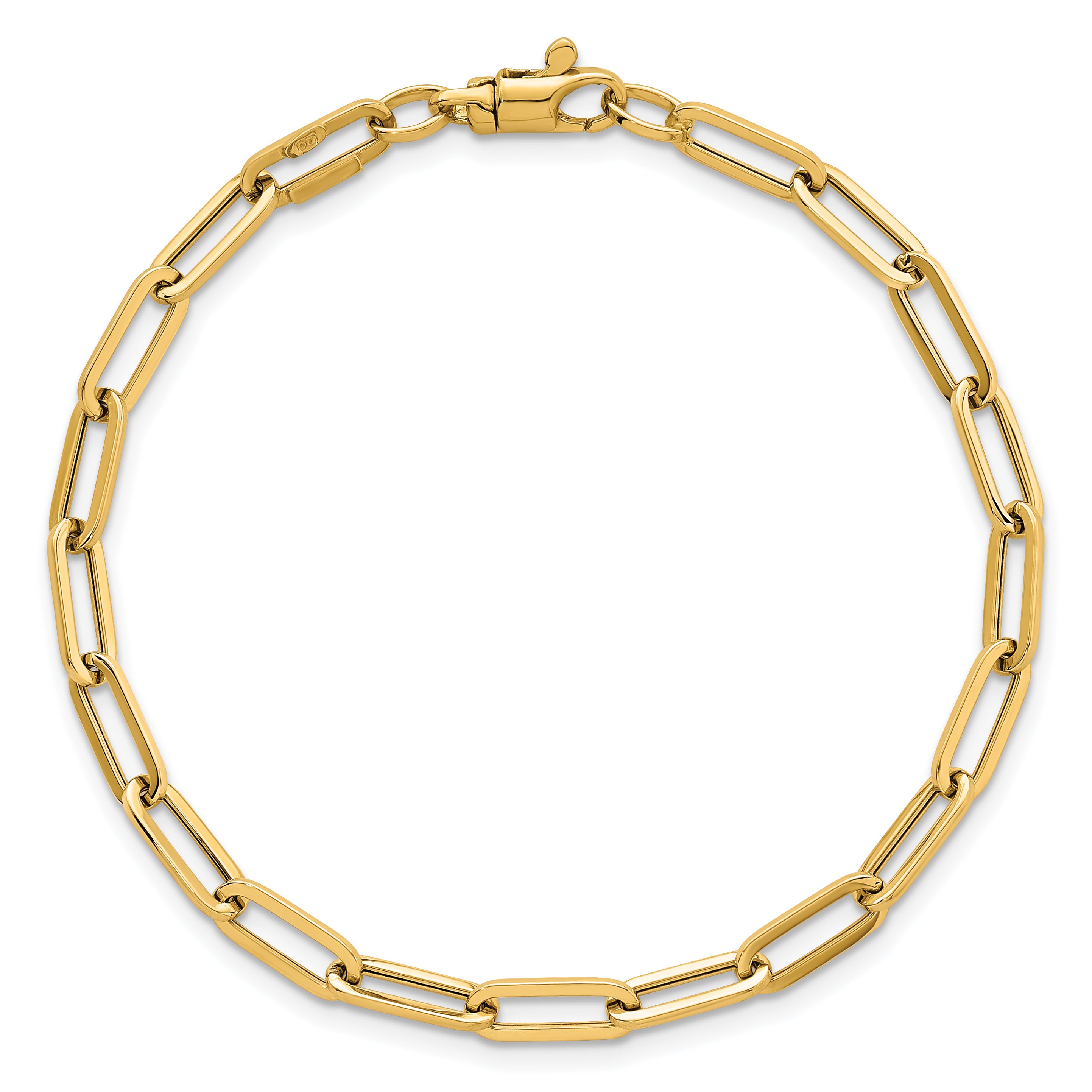 14k Polished 7.5in Paperclip Link Bracelet