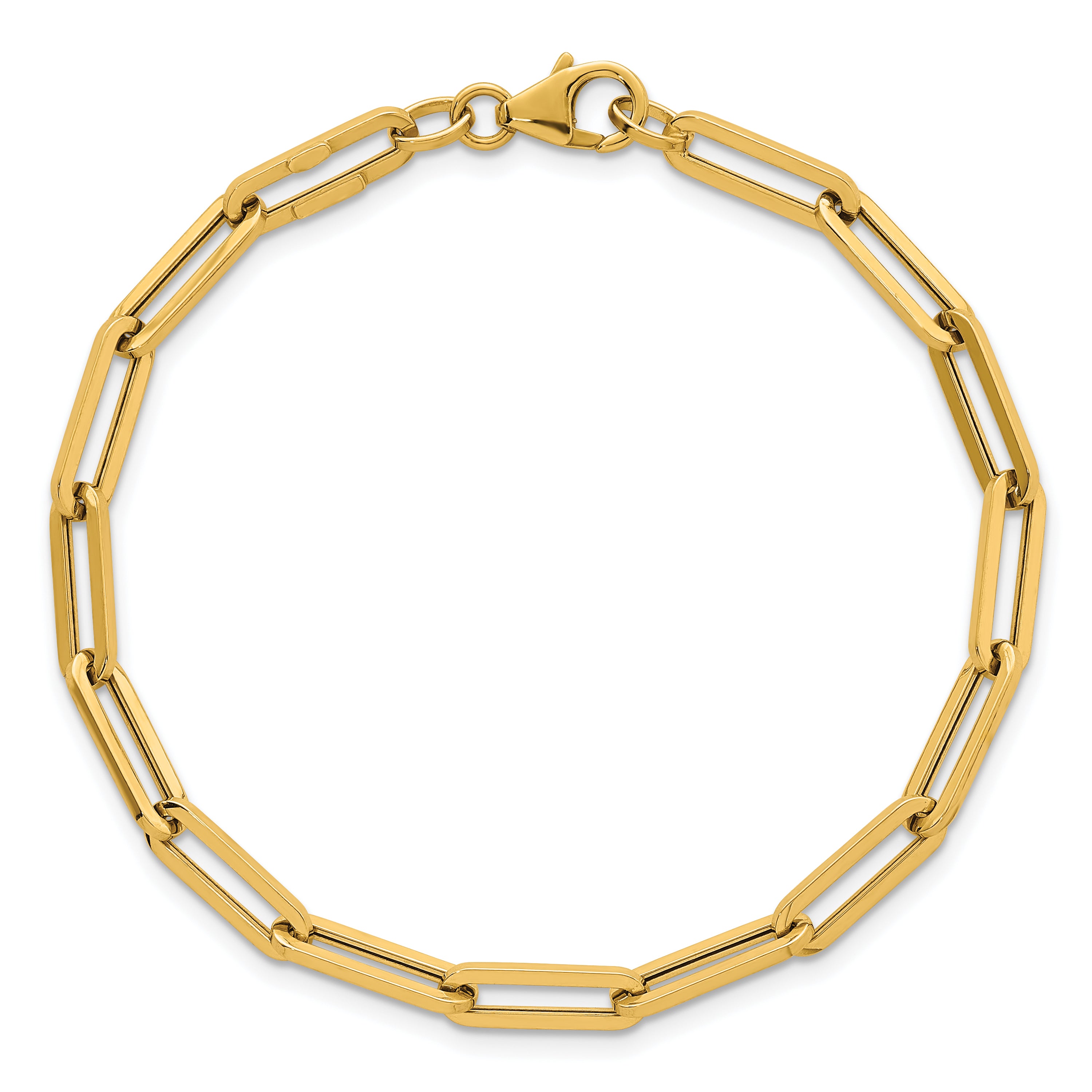 14k Polished 7.5in Paperclip Link Bracelet