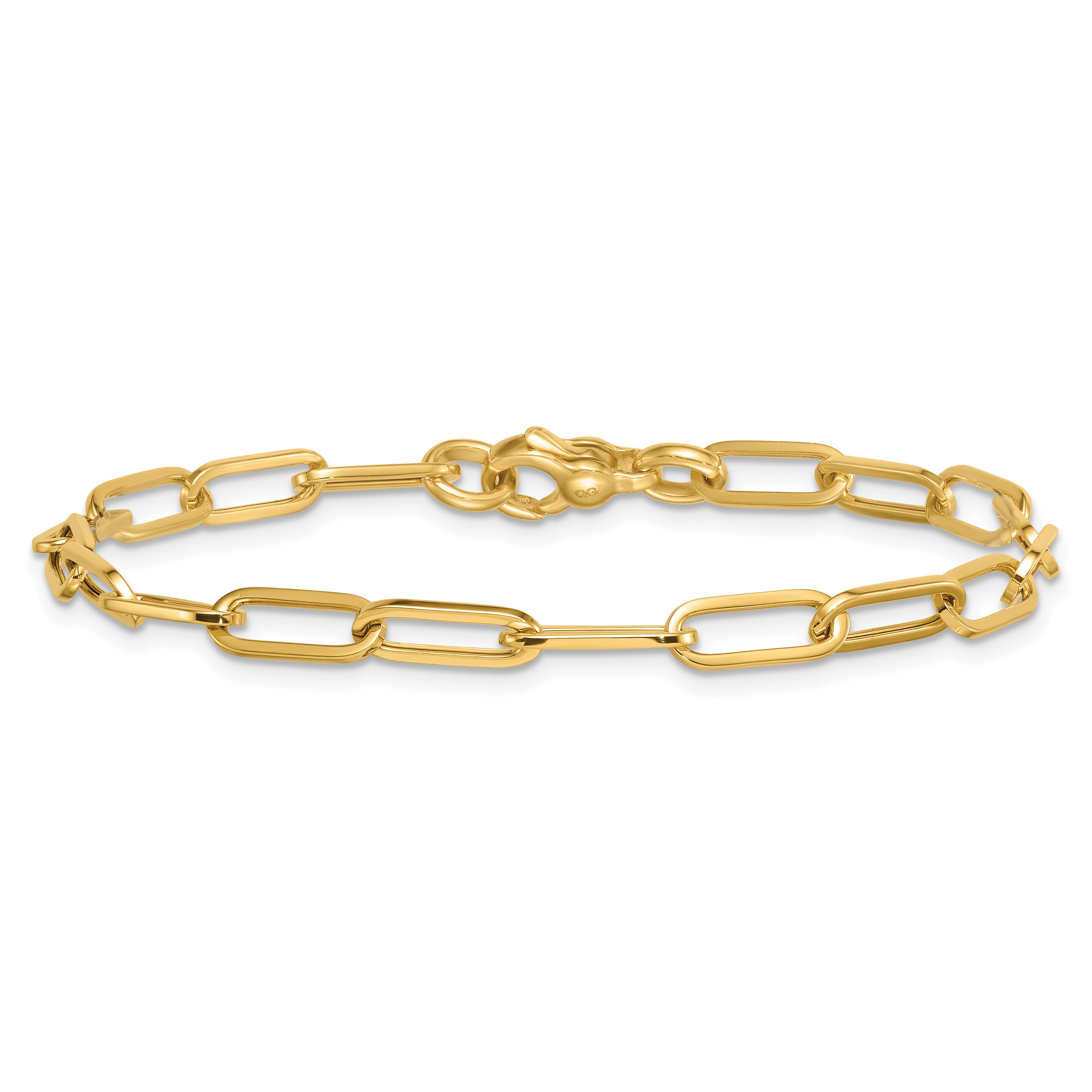 14k Polished Paper Clip Link 4.75mm Bracelet
