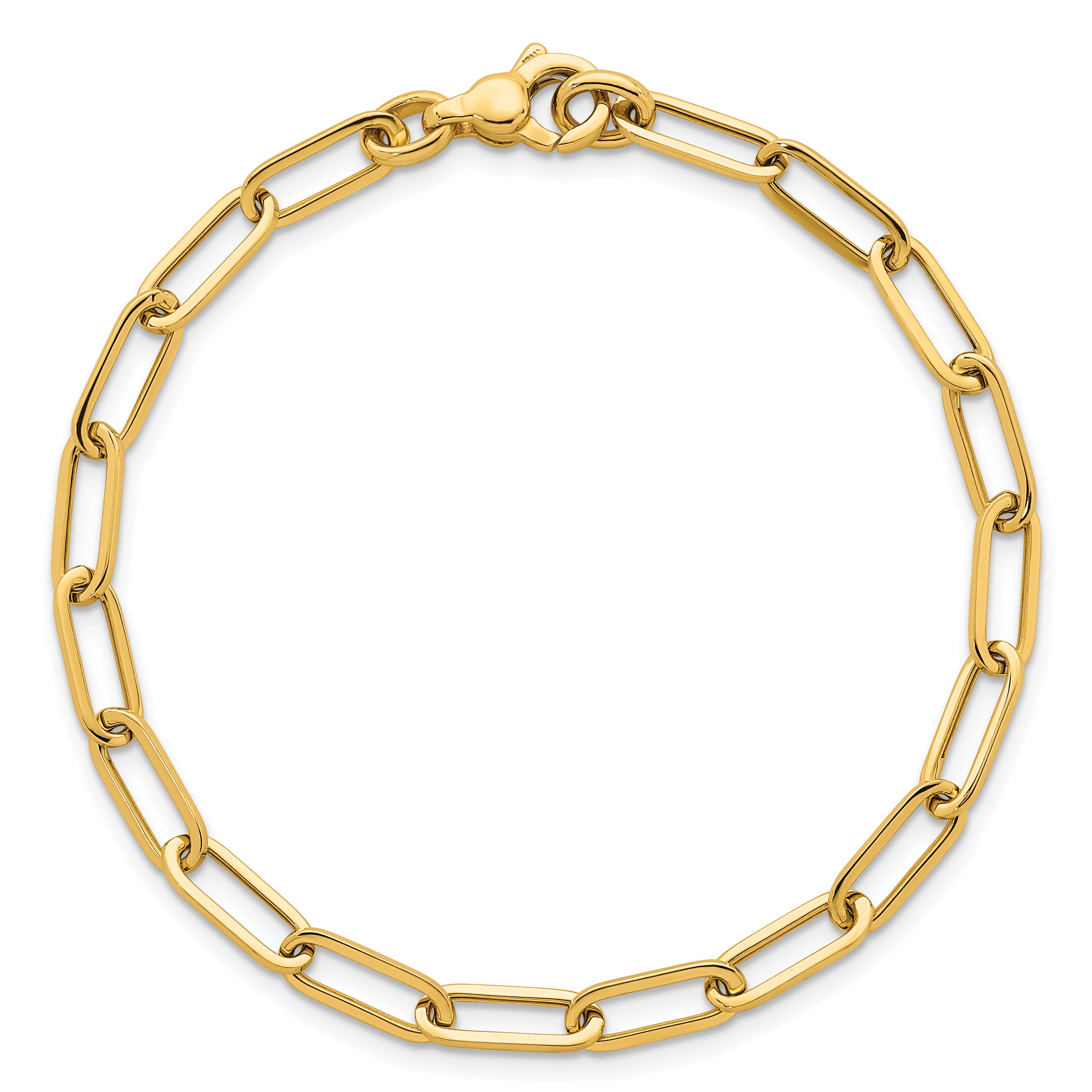 14k Polished Paper Clip Link 4.75mm Bracelet