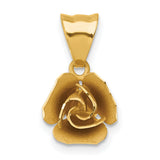 14k Brushed Rose Flower Pendant