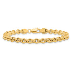 14k 8.5in 5mm Polished Fancy Rolo Link Bracelet