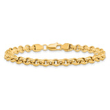 14k 8.5in 5mm Polished Fancy Rolo Link Bracelet