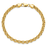 14k 8.5in 5mm Polished Fancy Rolo Link Bracelet