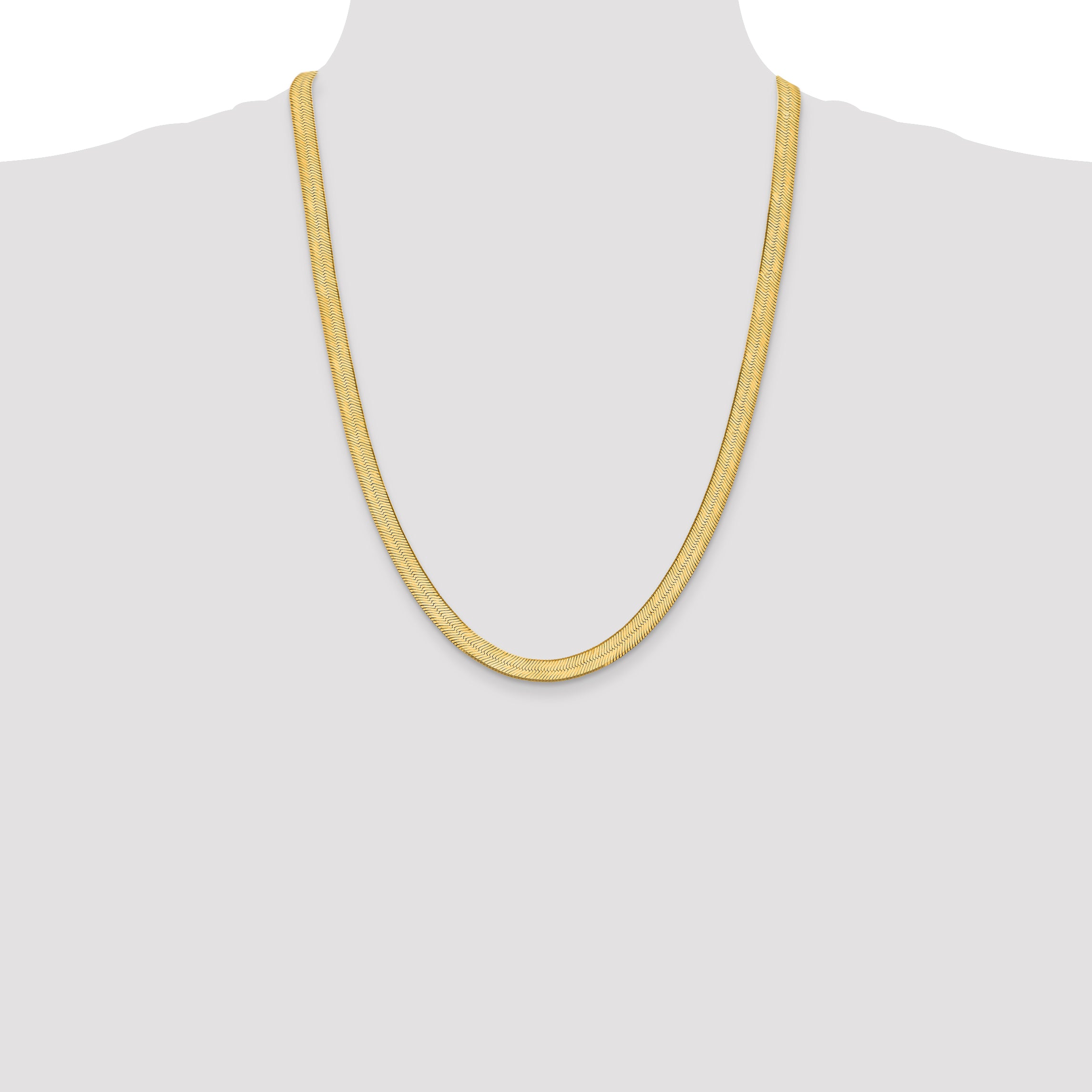 14k 6.5mm Silky Herringbone Chain