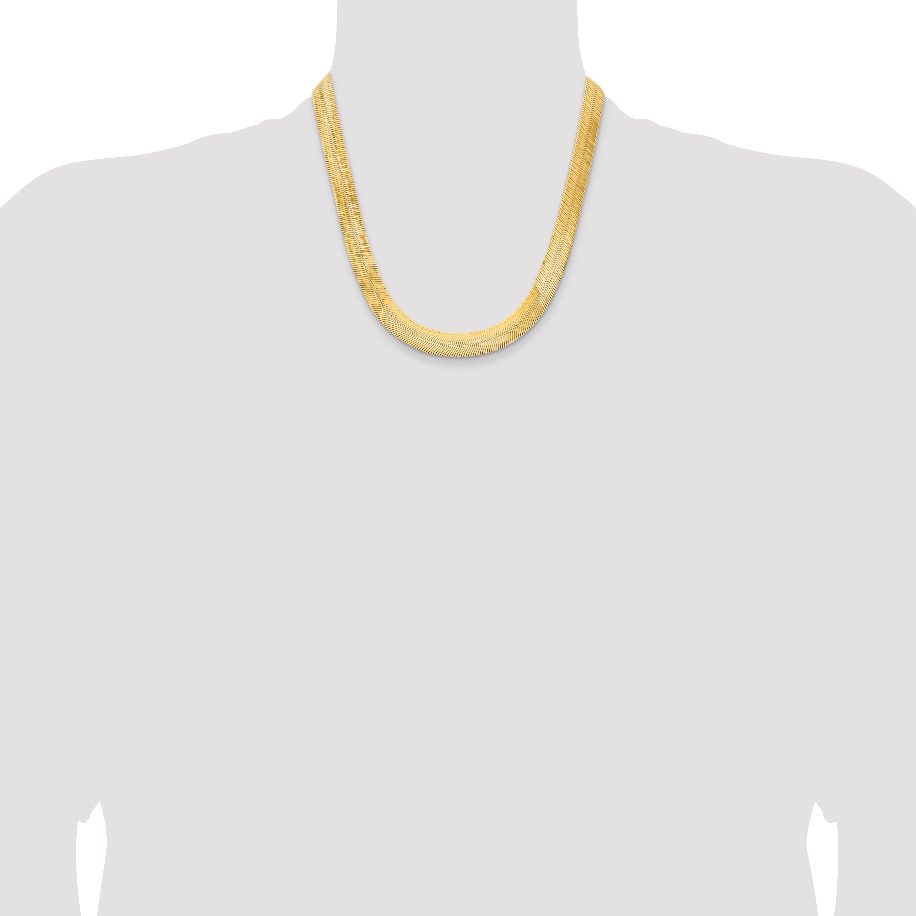 14k 10mm Silky Herringbone Chain