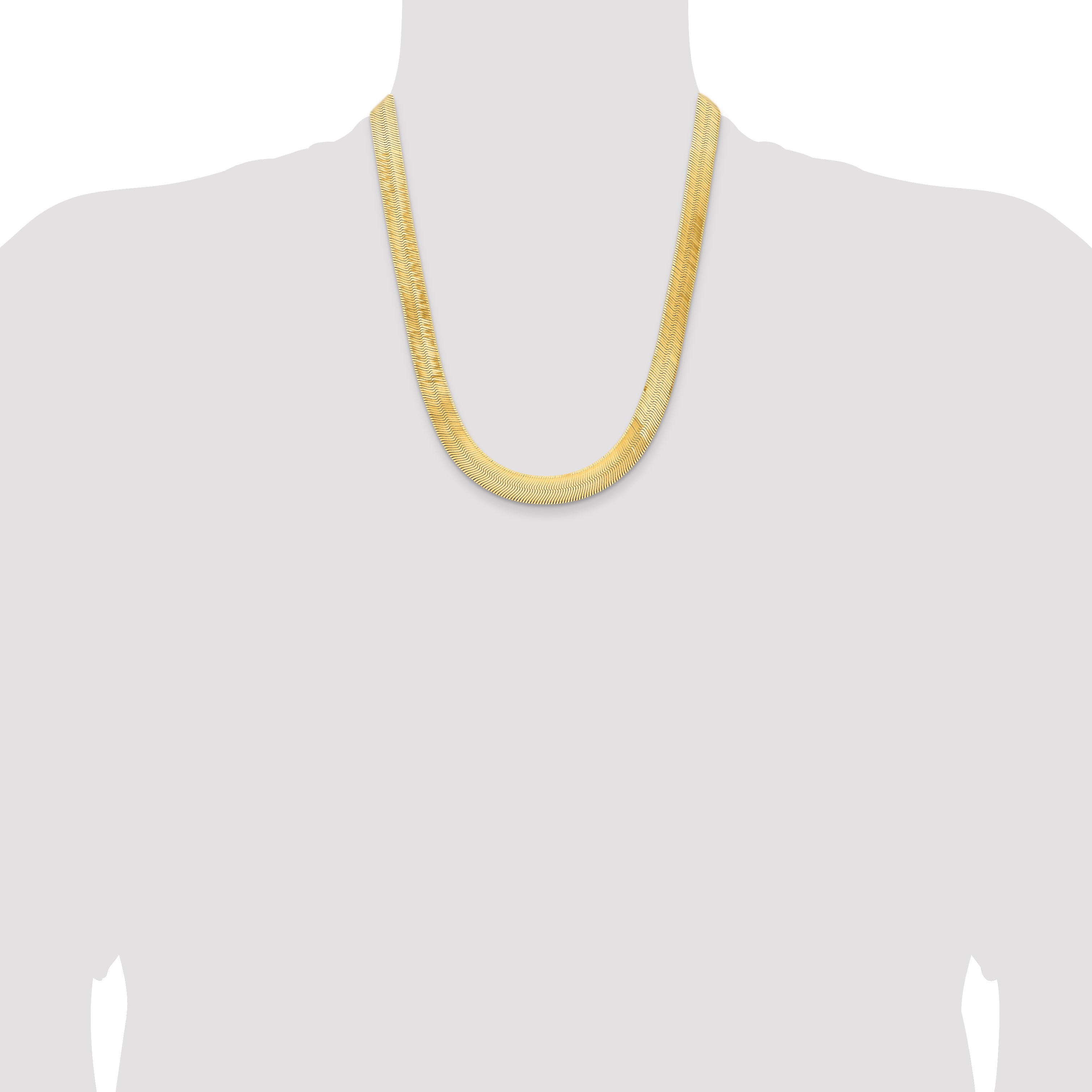 14k 10mm Silky Herringbone Chain
