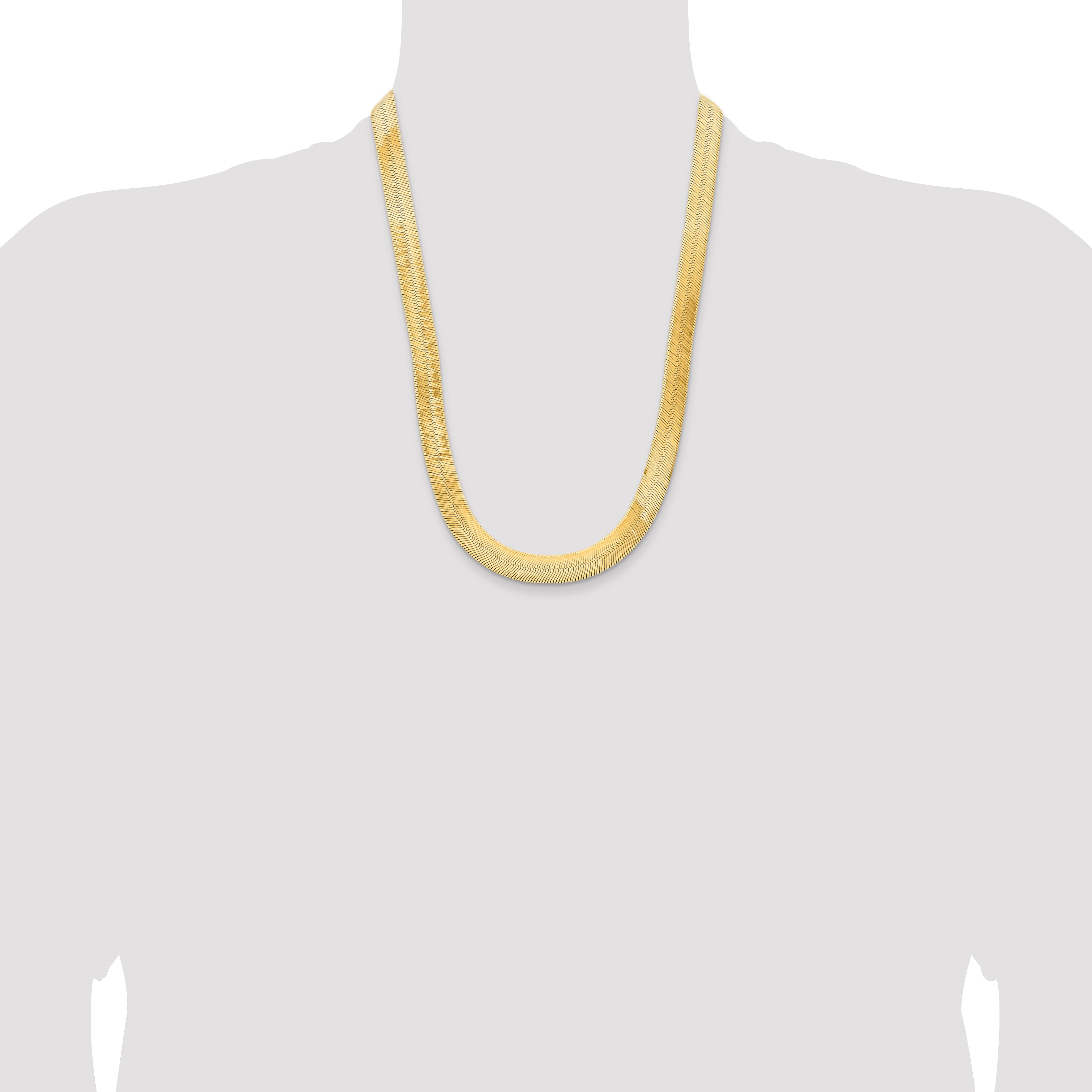 14k 10mm Silky Herringbone Chain