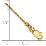 14k .8mm Round Snake Chain Anklet