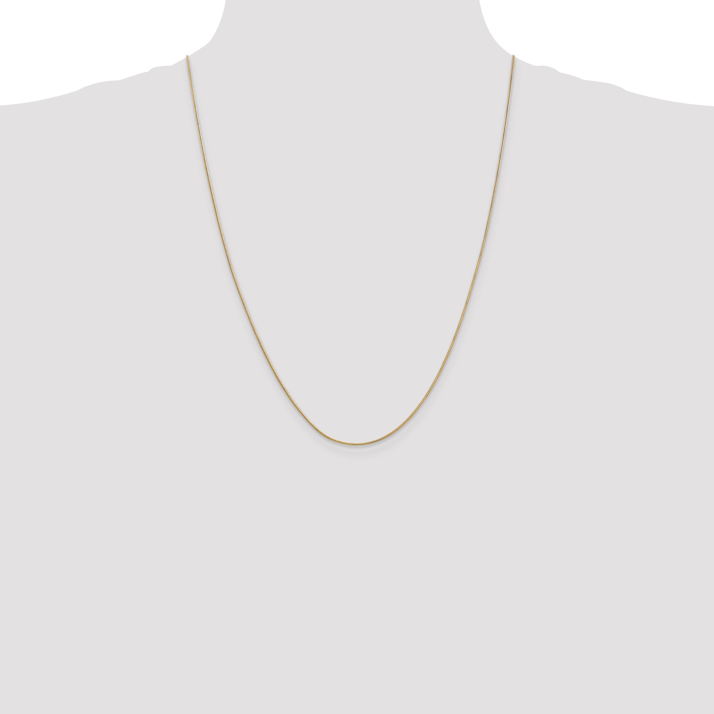 14k .9mm Round Snake Chain