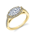 Angelika - Marquise Engagement Ring with Halo