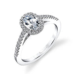 Klara - Petite Oval Cut Engagement Ring with Halo