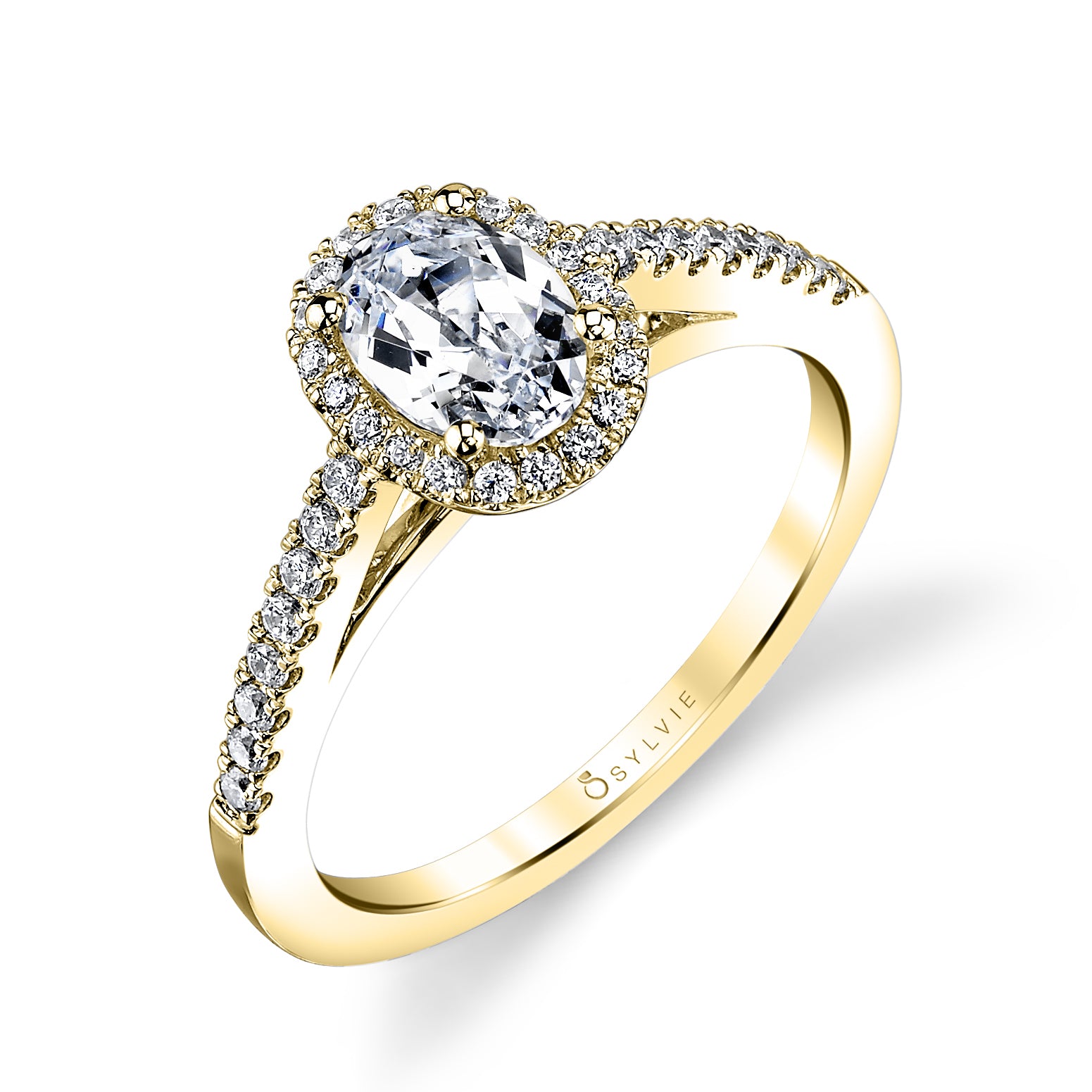 Klara - Petite Oval Cut Engagement Ring with Halo