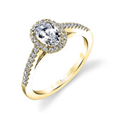 Klara - Petite Oval Cut Engagement Ring with Halo