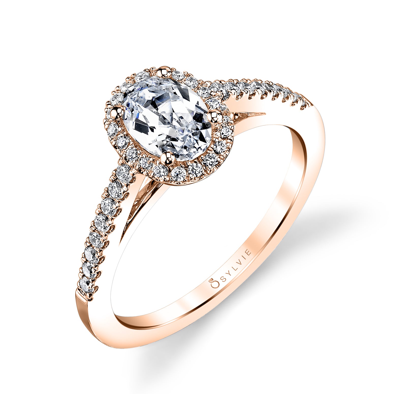 Klara - Petite Oval Cut Engagement Ring with Halo