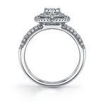 Marie-Eve - Oval Engagement Ring with Double Halo
