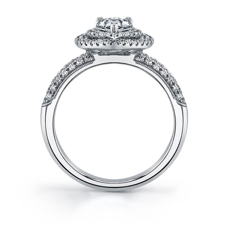 Marie-Eve - Pear Shaped Engagement Ring with Double Halo