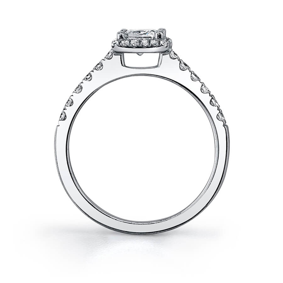 Lindsay - Petite Princess Cut Halo Engagement Ring