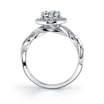 Emilie - Spiral Engagement Ring with Halo Two Tone