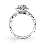 Emilie - Spiral Engagement Ring with Halo