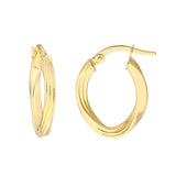 Fluted Oval Hoop Earrings