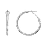 Brick Hoop Earrings with Omega Back