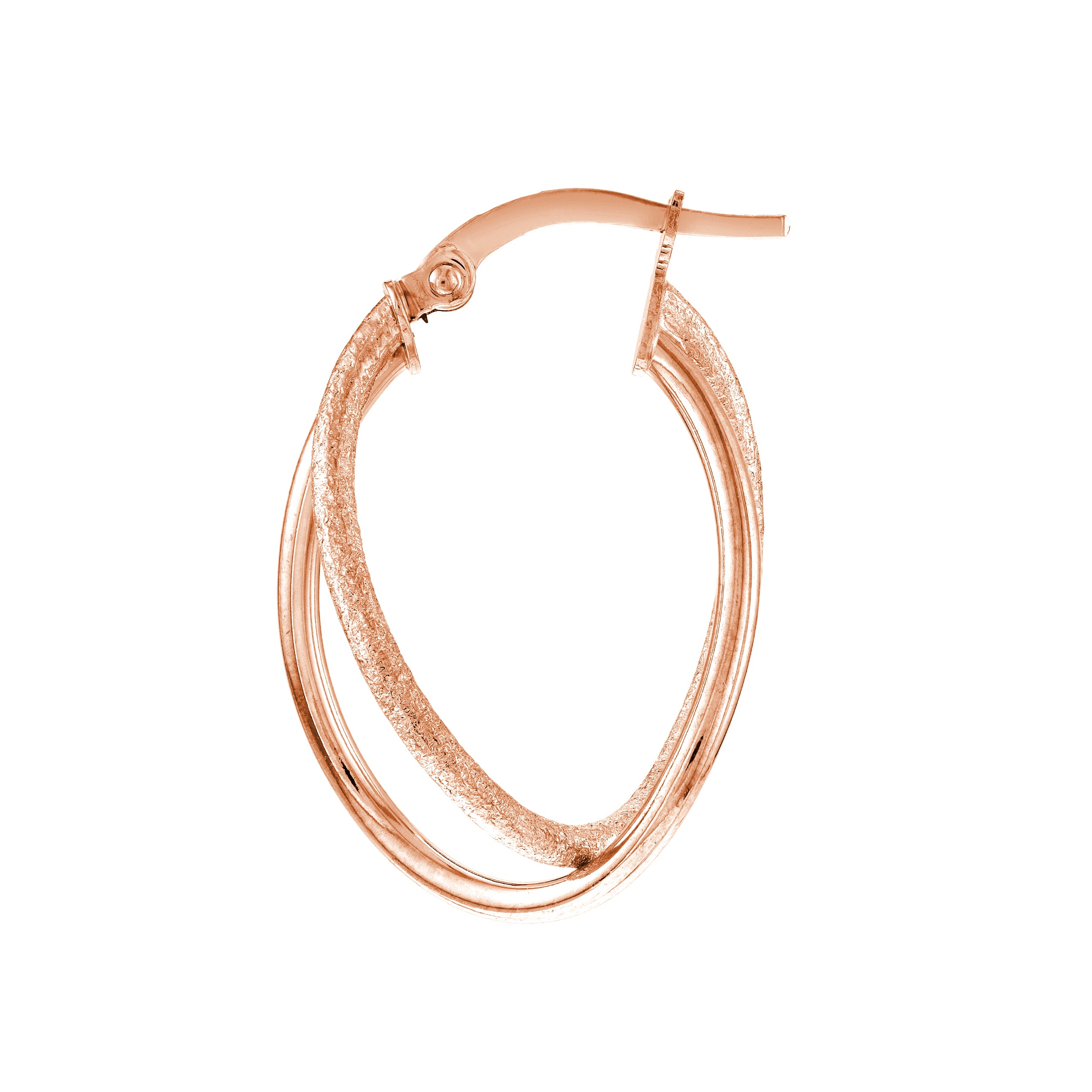 Polished and Satin Twisted Hoop Earrings