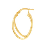 Polished and Satin Twisted Hoop Earrings