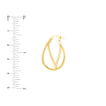 Polished and Satin Twisted Hoop Earrings