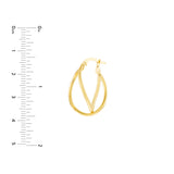 Polished and Satin Twisted Hoop Earrings