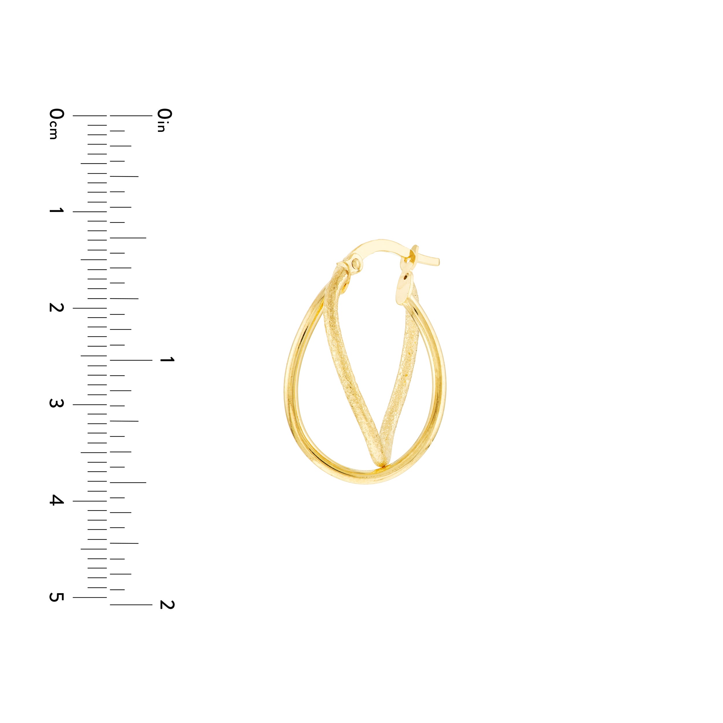 Polished and Satin Twisted Hoop Earrings