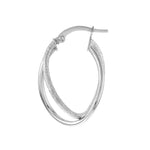 Polished and Satin Twisted Hoop Earrings