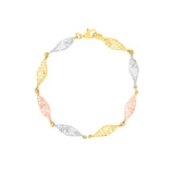 Tri-Color Twisted Filigree Bracelet